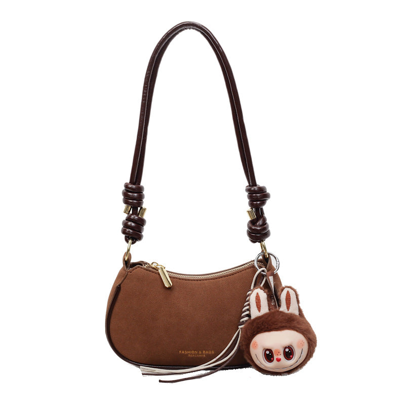 Super popular underarm bag, cute labubu pendant, fall and winternew arrivalaccessible luxuryniche style design, classy shoulder satchel bag