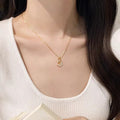 Ins star and moon titanium steel necklace - women's designer high-end star, moon, and shell clavicle chain - fashionable and versatile jewelry