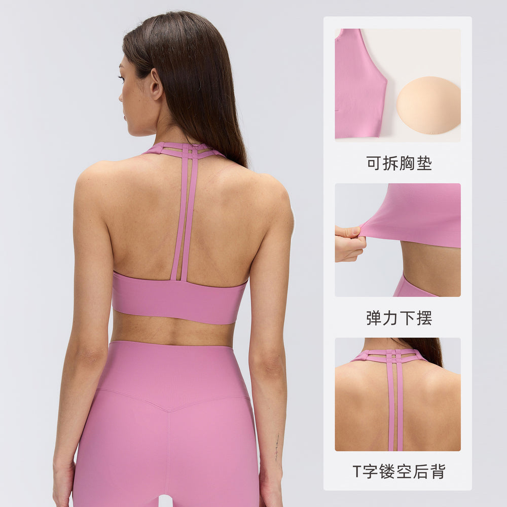 Women's sports bra - shockproof, anti-sag, beautiful back design - running, yoga, professional training, fitness vest d26095