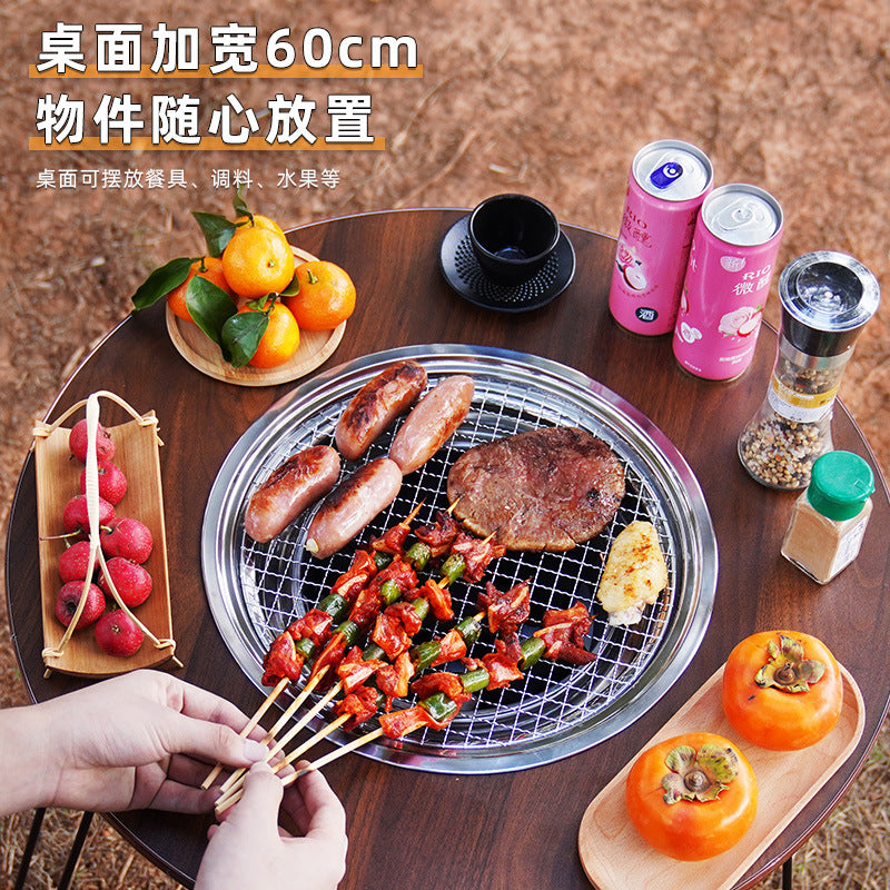 Home outdoor barbecue grill smokeless barbecue portable foldable barbecue table charcoal barbecue outdoor courtyard tea making around the stove