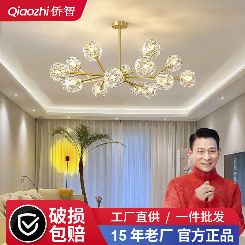Dining room chandelier crystal magic bean molecular lamp bedroom home lighting creative Internet celebrity living room modern Xiaohongshu chandelier
