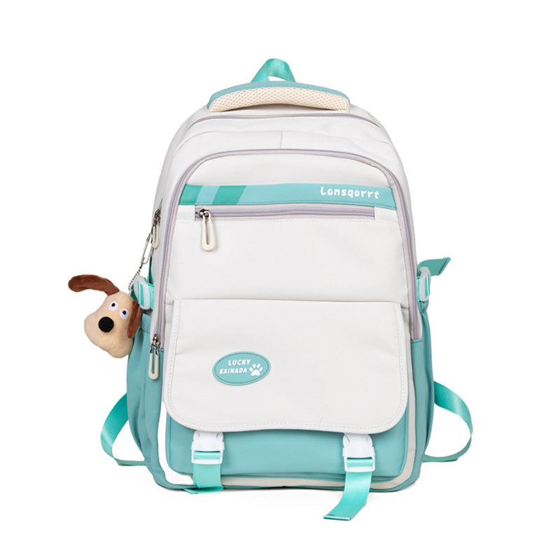 New small and fresh, junior high school student schoolbag, light student trendy backpack, high value, simple and large capacity backpack.