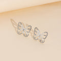 Wholesale butterfly earrings: european & american cross-border fashion jewelry for women - diamond-accented, versatile, unique alloy earrings with a sophisticated, niche appeal