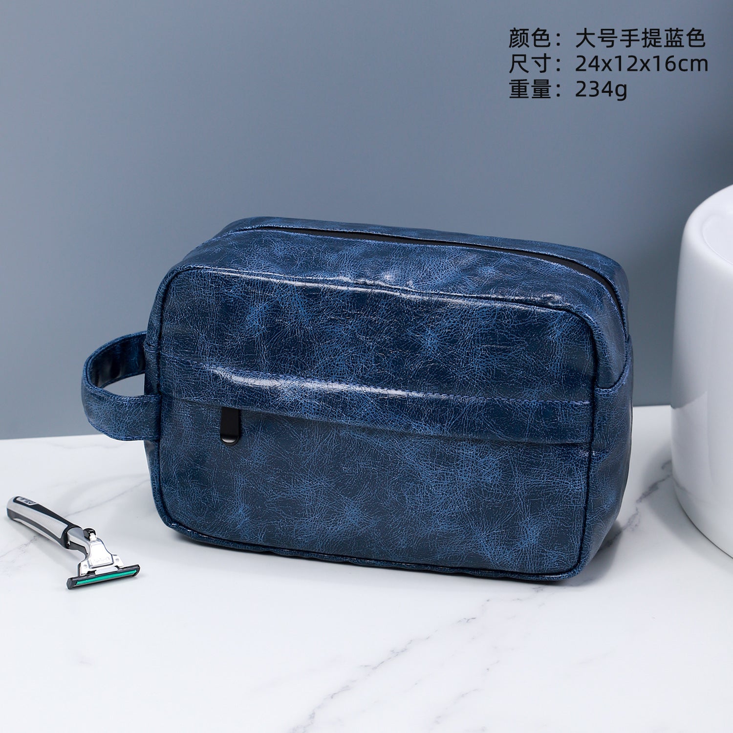 Yinke Light Luxury Portable Wash Bag Oil Wax PU Leather Business Travel Bag Men's toiletries Skin care product storage bag