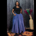 European and american cross-border women's fashion:  summer new arrivals - high-waisted, slimming, plaid, long, a-line midi skirt
