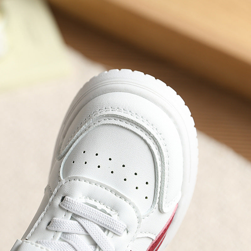 Vancahao girls' first walking shoes  new kids' athletic white sneakers boys' casual soft sole sneakers baby shoes