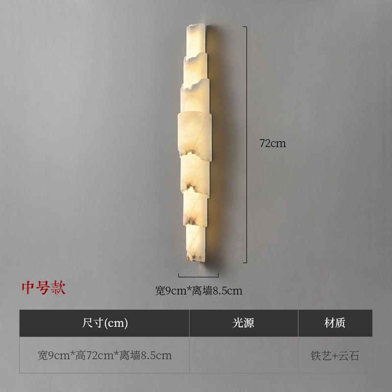 accessible luxury designer marble wall lamp bedside postmodern casual bedroom living room background atmosphere lamp