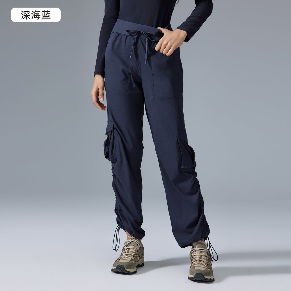 New outdoor running trousers - lightweight, quick-drying, multi-pocket, wide-leg cargo casual pants d25001