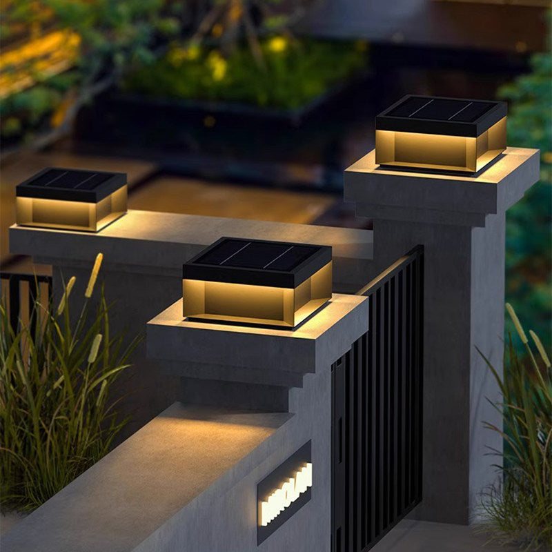 Solar powered pillar lights for courtyards, gateways, and outdoor walls - waterproof post lights for villa entrances