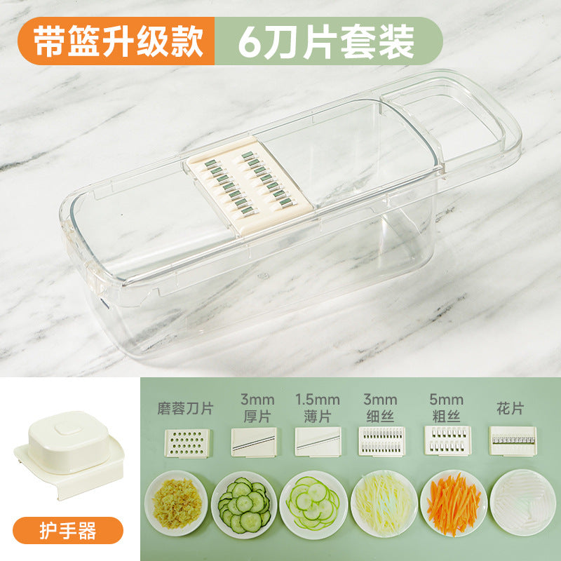 Vegetable slicer & grater set - multi-purpose kitchen tool for home use: shreds potatoes, slices lemons, and grates radishes & cucumbers