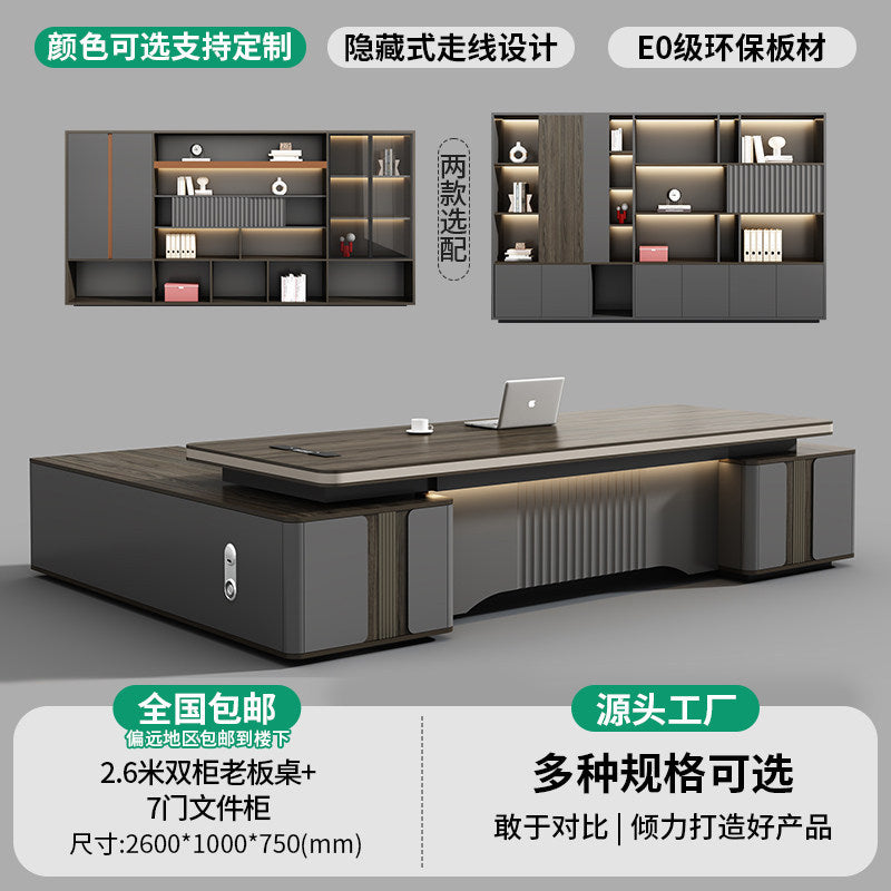 Saint-li executive desk - premium lacquer finish, minimalist chic, luxury ceo office desk and chair set for general managers