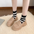 New platform white sneakers for women - spring 2025 collection: chunky sole, french retro, british style, slip-on loafers, and single shoes