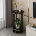 Italian light luxury slate pattern solid wood flower stand living room floor-standing balcony storage rack succulent flower pot bracket plant stand