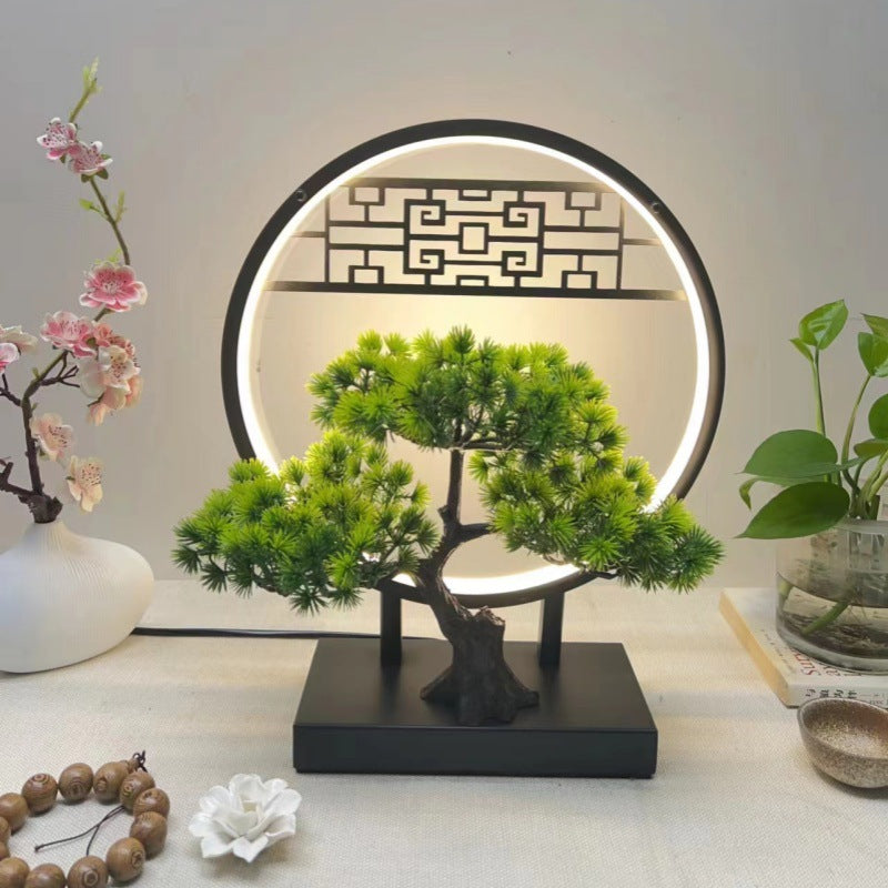 New chinoiserie table lamp bedroom bedside lamp zen ornaments wedding girl lotus creative gift home remote control lotus