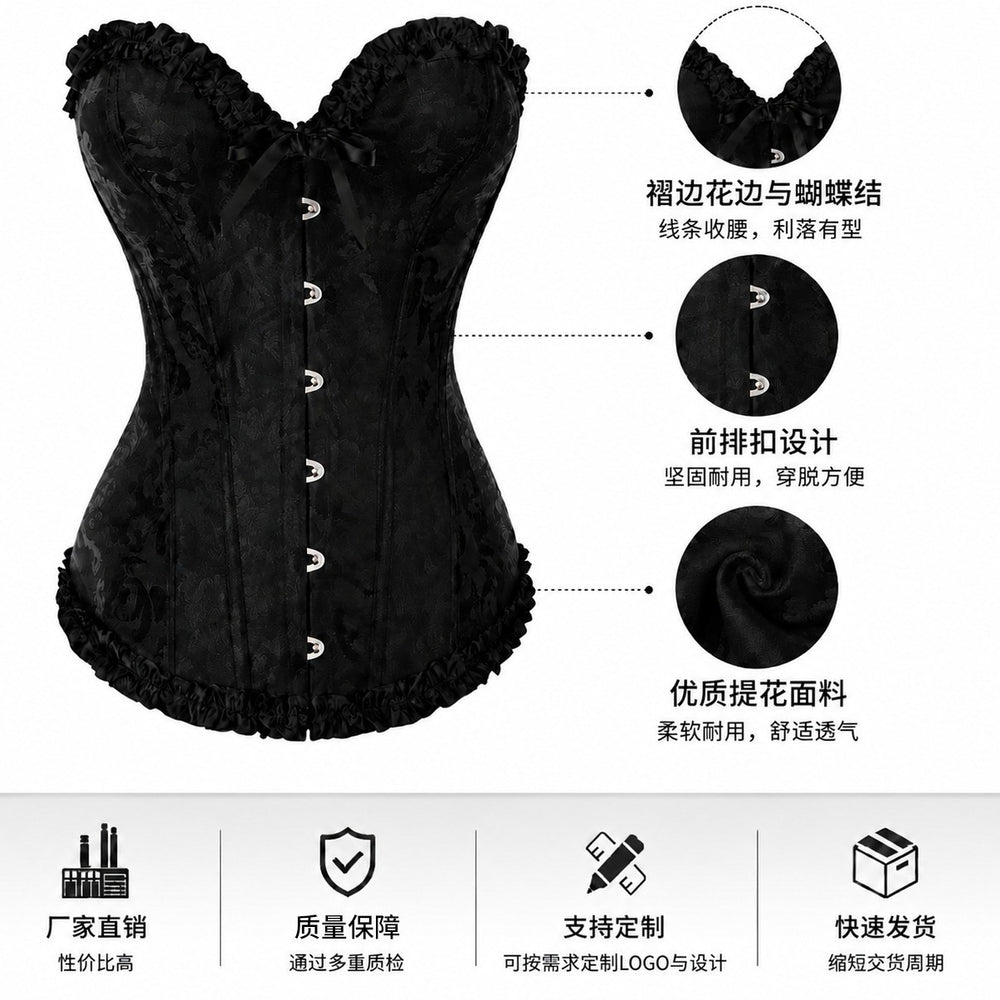 Personalized cross-border palace body shaper, body shaping, tummy control, silmsexy silks and satins, steel buckle shaping, fishbone bra shaping