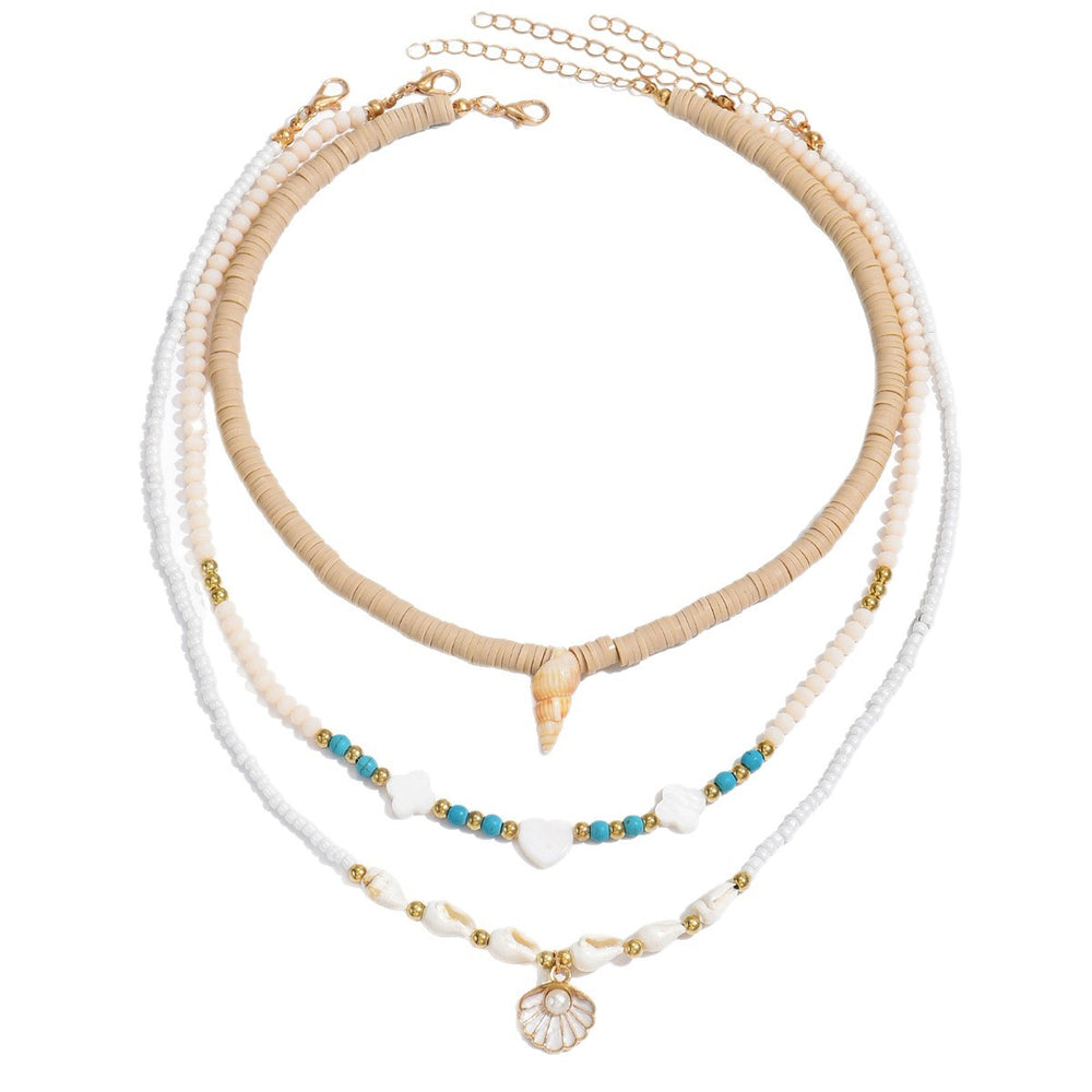Wholesale heart-shaped pearl necklace cross-border vintage multi-layer pendant fashion key cherry european and american clavicle chain women's necklace