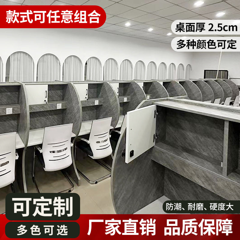 Study table, self-study room, immersive solid wood particle board, balcony corner partition table and chair, for home postgraduate entrance examination student desk