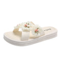 Sweet fairy style slippers women's new summer outwearfashion flower dissolving thick sole cross one-character sandals