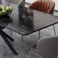 Customizable italian sintered stone rectangular dining table - minimalist modern design for small spaces, light luxury nordic style, with extendable leaf