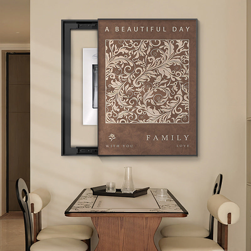 Medieval style meter box decorative painting Maillard French retro blocking distribution box switch box cover plate vertical hanging painting