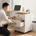Under-desk file cabinet, wooden side cabinet with lock, office cabinet, printer drawer, storage cabinet, low cabinet