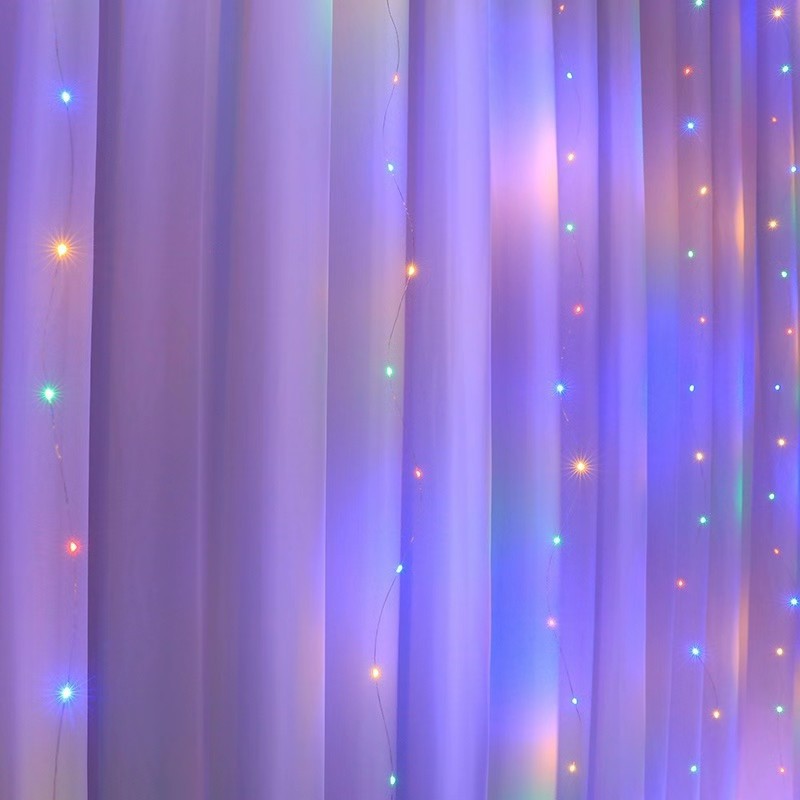 led  remote control usb copper wire curtain light flashing light string light gypsy star bedroom live stream room background decorative light