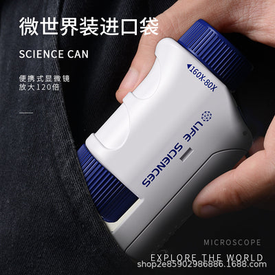Kids' portable 3-in-1 microscope: student outdoor optical imaging science experiment toy - portable & educational