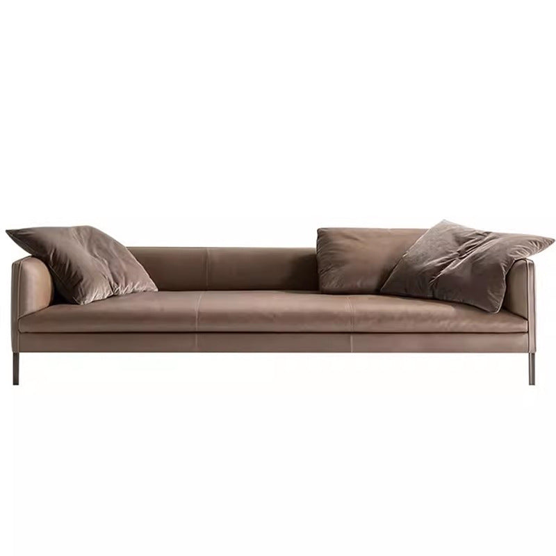 Custom genuine leather sofa: luxurious italian minimalist modern latex nordic down living room set - perfect for small spaces