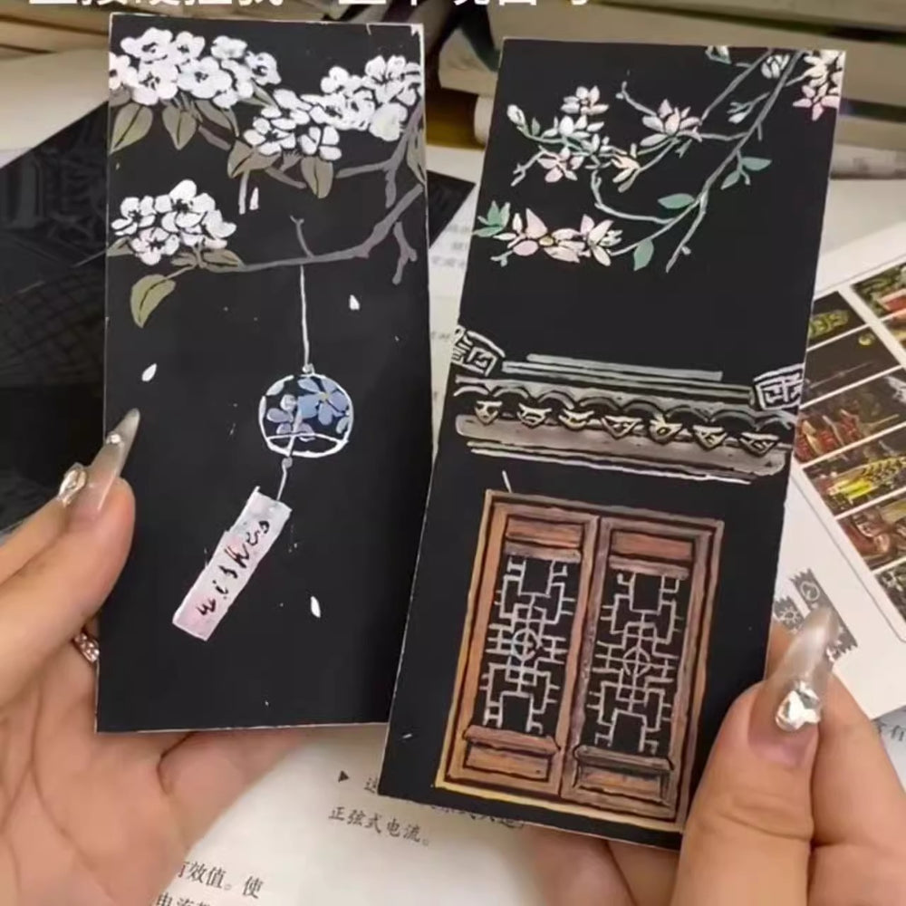 Scratch art paper - diy hand-painted scratch art - creative castle & dazzling night scene - stress relief art scratch paper