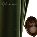 French retro green wheat ear velvet blackout curtains for living room and bedroom, thickened curtain fabric, shaoxing curtain wholesale
