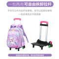 New unicorn trolley backpack set for elementary school students - cute cartoon design, three-piece set, large capacity, unisex