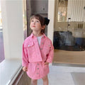 Girls' autumn outfit set  new korean style jacket & skirt two-piece fashionable kids' trendy set