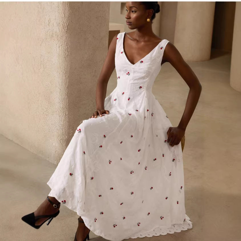 sweet & spicy floral print cami dress - women's summer polka dot slim-fit sleeveless maxi dress