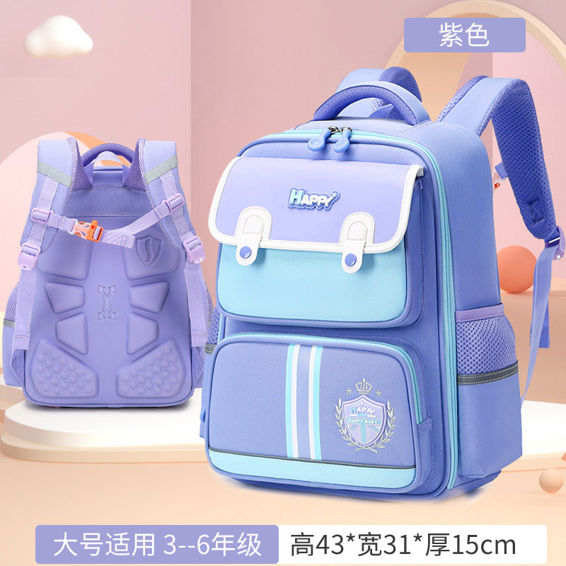 New primary school schoolbag, boys' first to fourth, fifth and sixth grades, boys and girls, lightweight spine protection and burden reduction, large-capacity backpack