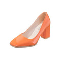 Plus size chunky heel pumps for women - spring/summer 2024 new collection - patent leather bright heels