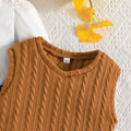 new bowknot plaid mini skirt cross-border three-piece knitted vest girl's outfit autumn/winter