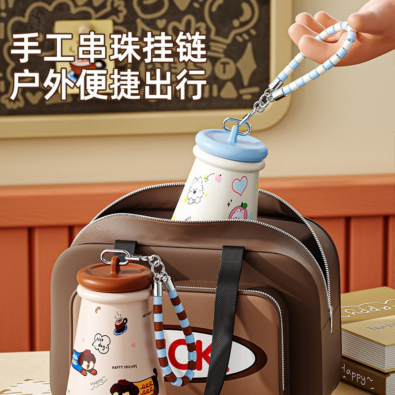 Luxury women's insulated tumbler - stylish hanging chain, 316 stainless steel, cute & portable water bottle - wholesale & customization available