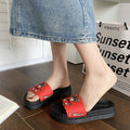 Summer high heel platform slippers women's outdoor new cute cartoon bear height increasing non-slip sandals women's fashion shoes