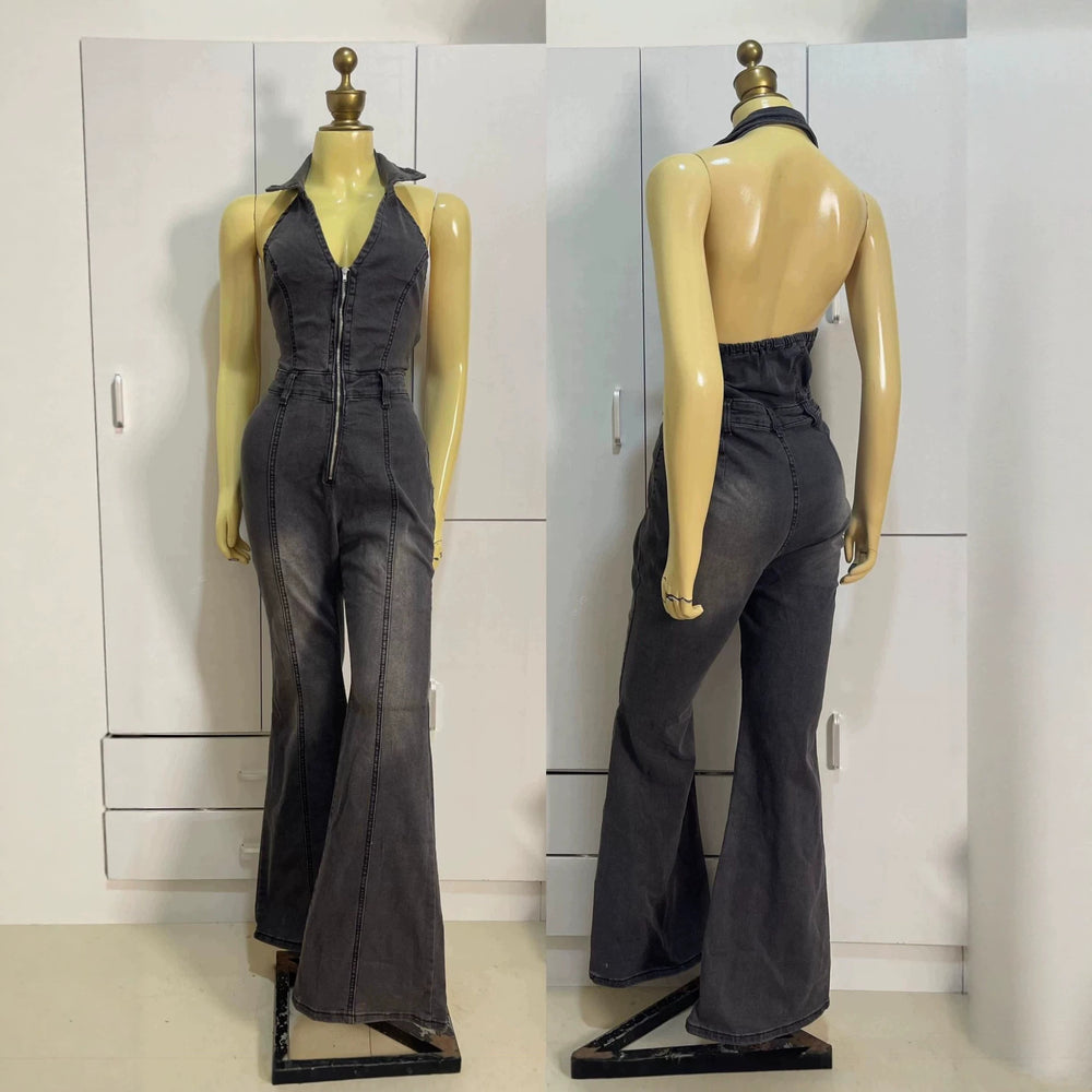 Women's denim jumpsuit cargo jeans new denim pants available denim jumpsuit