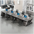 Office desk and chair set - modern minimalist computer desk for 4-6 person workstations with partition