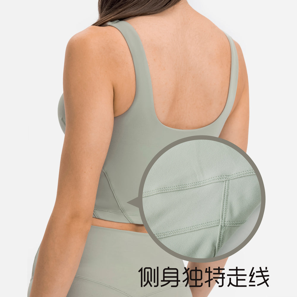 Dianqian new arrival u-shaped back yoga vest with chest pad comfortable naked sports intimates women's bra fashiondw120