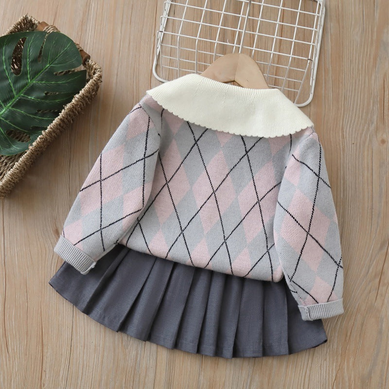 Girls' jk uniform set with pleated skirt - new spring  collection - preppy style girls' outfit