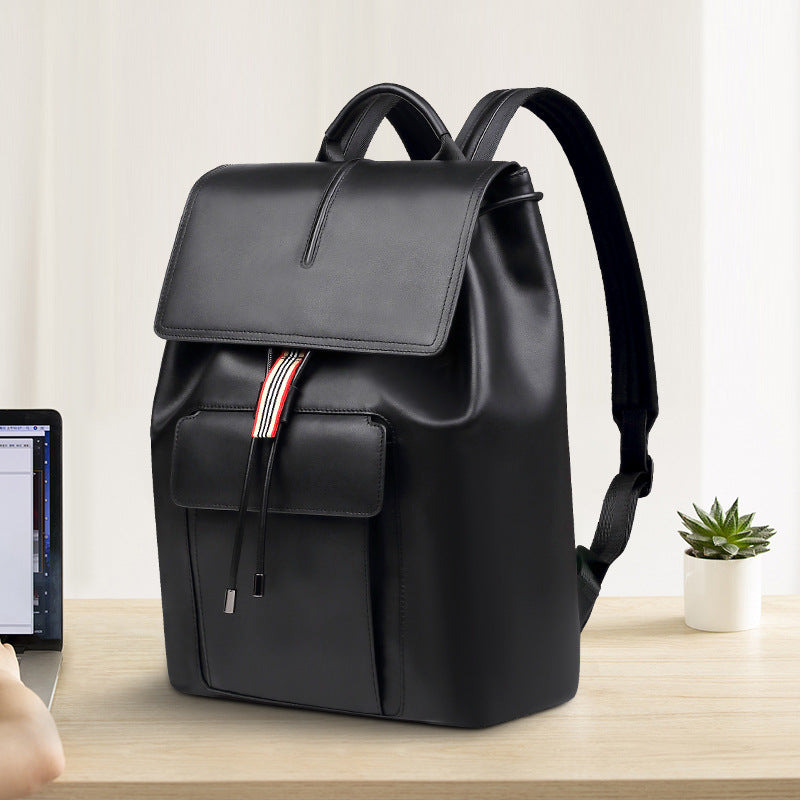 New leather men's bag fashion casual men's backpack large capacity waterproof computer bag first layer cowhide backpack