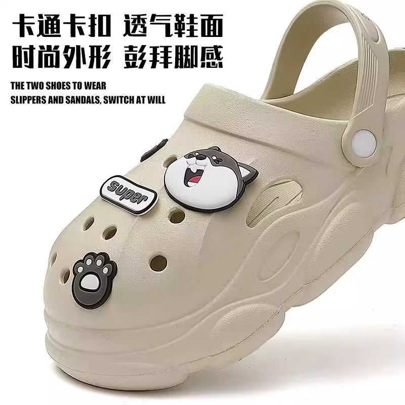 Cartoon nurse clogs women's summer outdoor wear internet celebrity 2024 new non-slipthick sole toe beach sandals