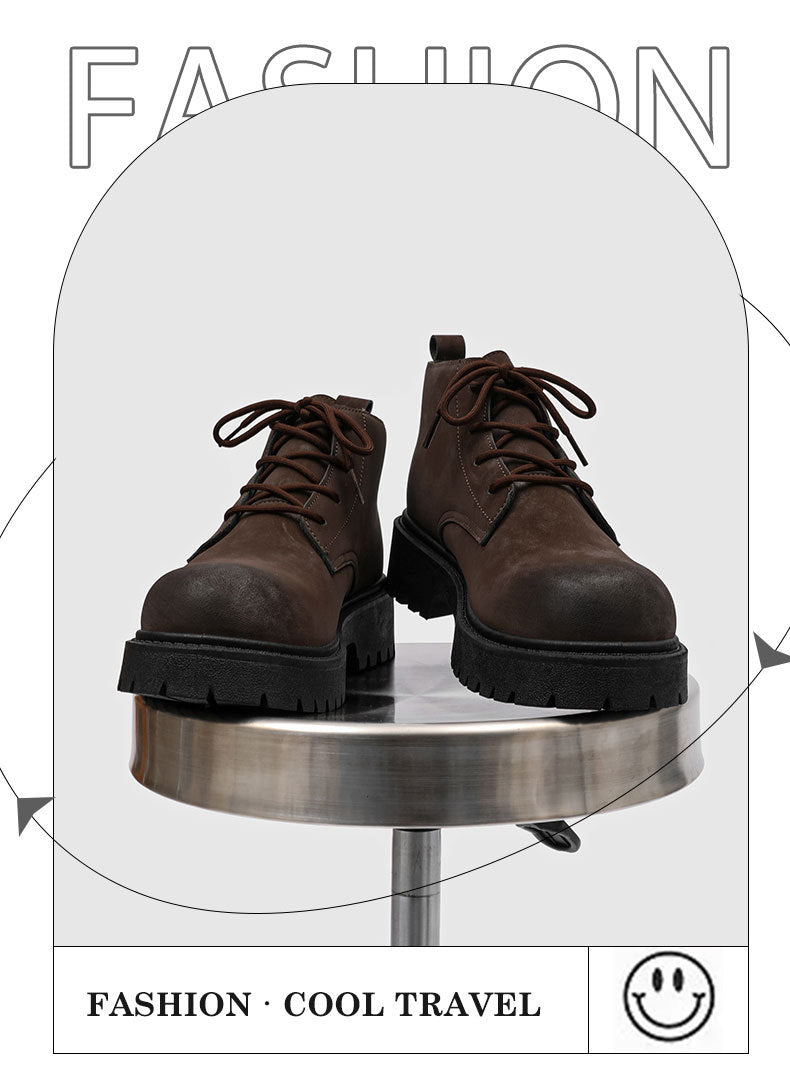 Derby shoes men's winternew arrivalhigh top british big toe bootsretro short boots workwearfleece-linedheattech cotton shoes for men