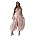 C7717 cross-border   fashion women's elegant sexy bandeau slim-fit fashion jumpsuit