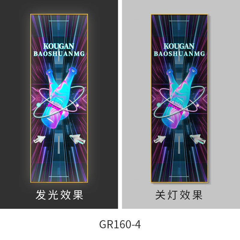 KTV box background wall ambient light painting nightclub bar clear bar with lamp decoration mural barbecue shop luminous hanging painting