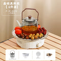Electric ceramic stove tea set - complete tea brewing kit for home use: includes glass teapot, electric oven, tea cups, fruit plate, and tea accessories