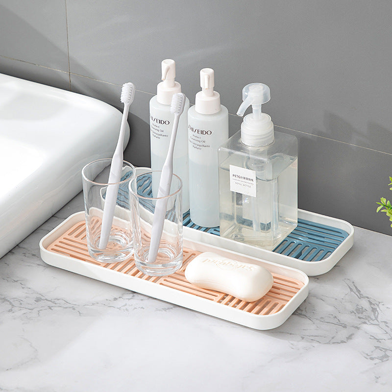 Bathroom Toilet Wash Side Storage Box Plastic Household Drain Tray Desktop Wash Side Toothbrush Cup Holder Tray