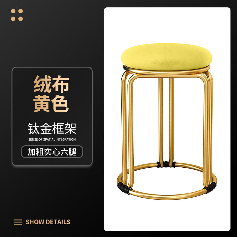 Round stool for home modern casual dining table high stool plastic stackable chair accessible luxury dining chair spare small round stool